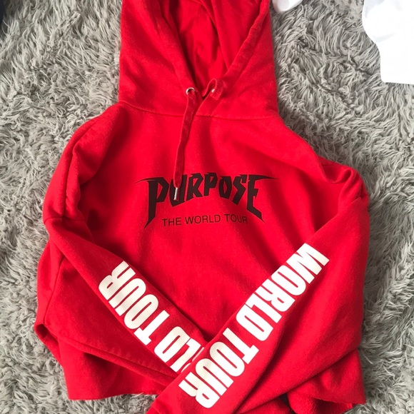 ❌sold❌ Justin Bieber purpose tour crop sweatshirt - Picture 1 of 1